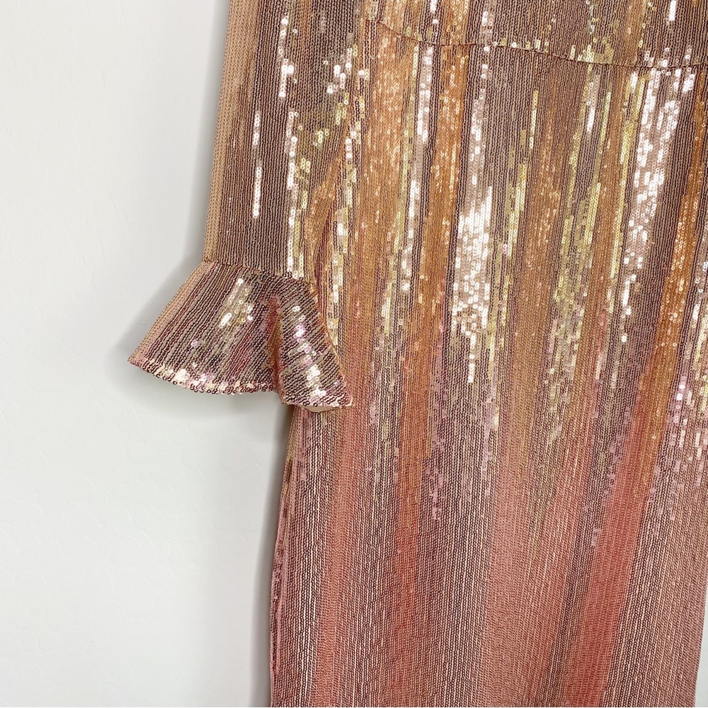 Rachel Parcell Sequin Long Sleeve Pink Ombré Dress Size XS - Picture 8 of 14